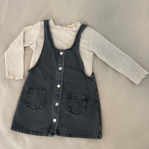 Zara Grey Jean Dress 2-3 yr